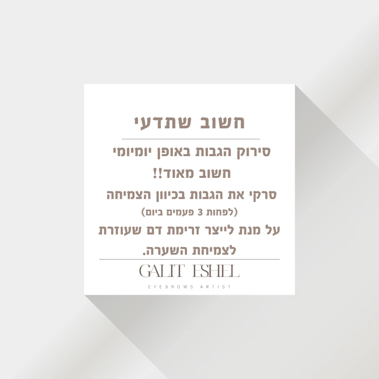 חשוב מאוד לסרק את הגבות מספר פעמים ביום