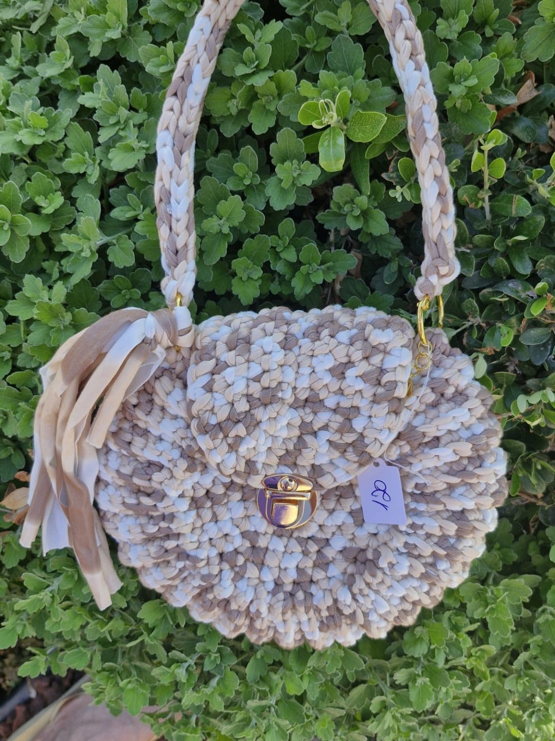 תיק צד צדפה בעבודת יד