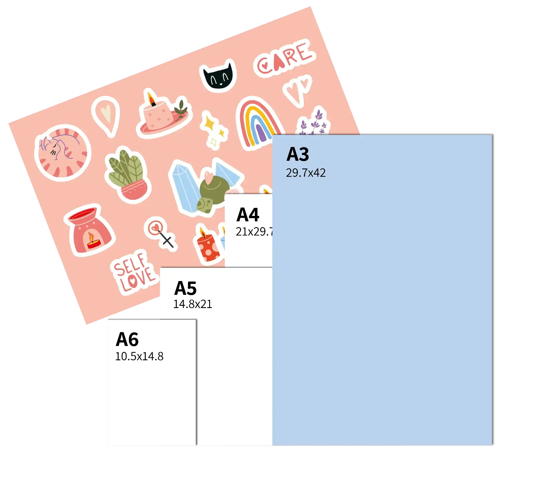 דפי מדבקות עד גודל A3 (42*29.7 ס״מ) - 1 עד 20 מדבקות בדף