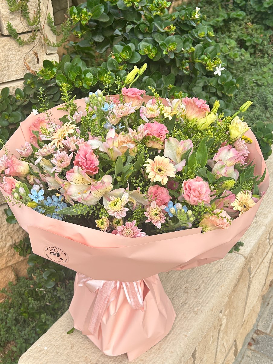 זר ורוד פסטלי 350₪