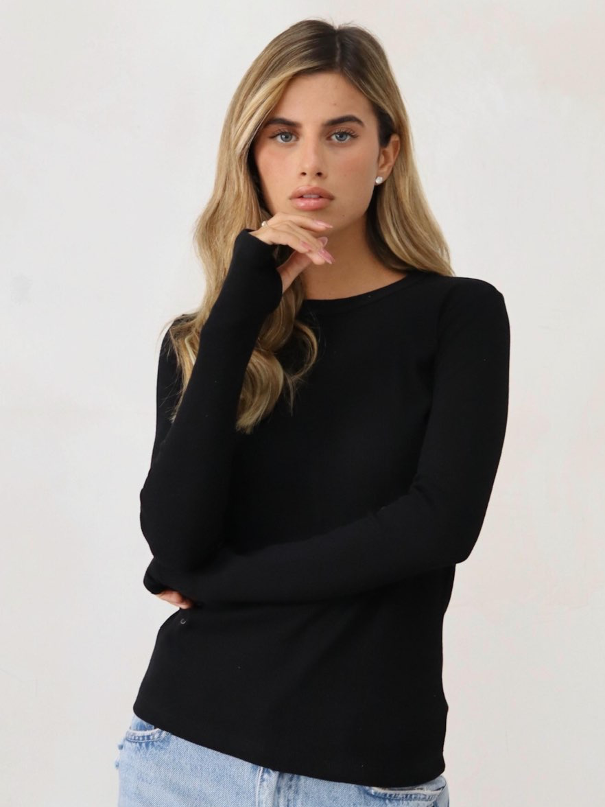 טי שרט ריב כפפה דק