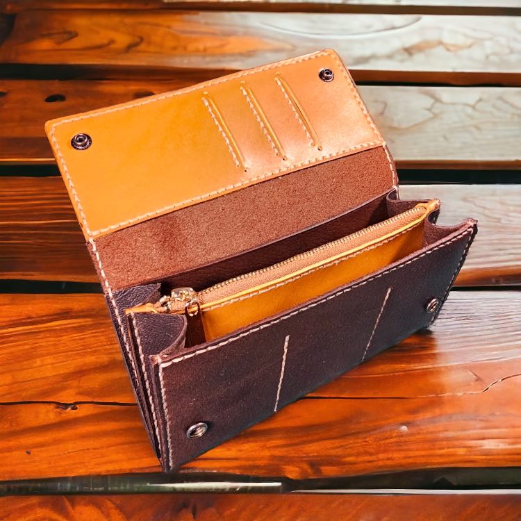 ארנק חום עץ משולב עם מנגו unisex