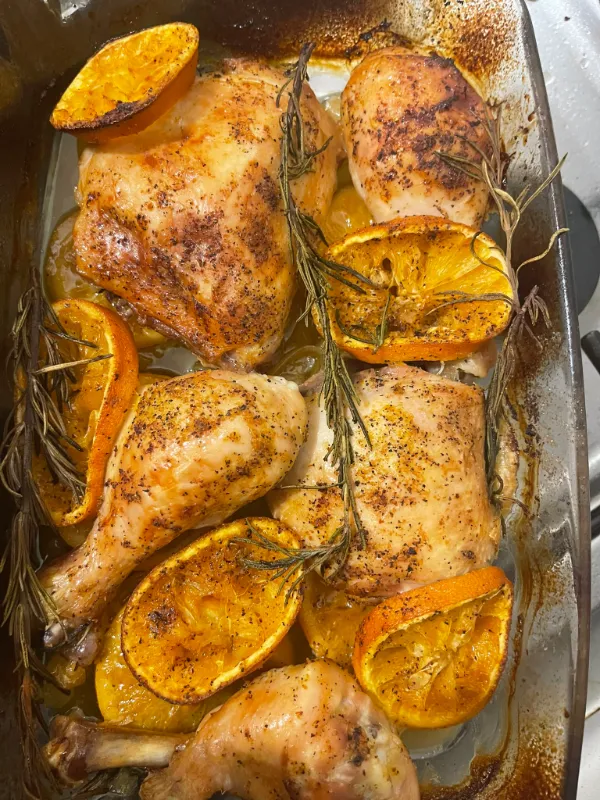 Orange rosemary chicken thighs (6 pieces)