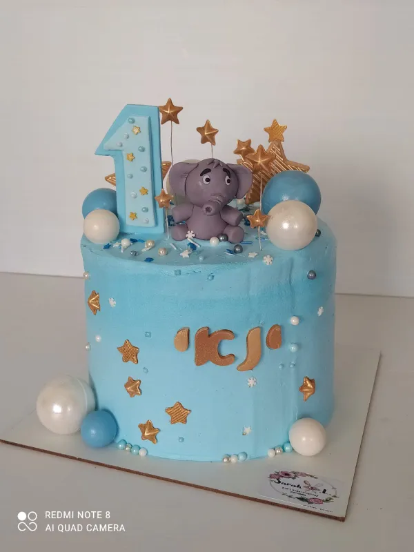 עוגה מעוצבת לגיל שנה🥳🥳🥳🥳 בתוספת קישוט בצק סוכר