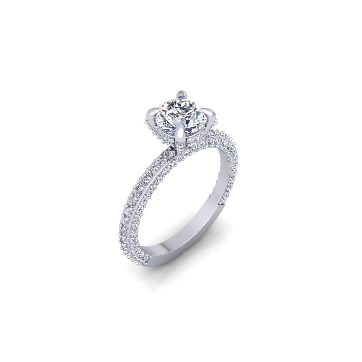 טבעת יהלום עגול