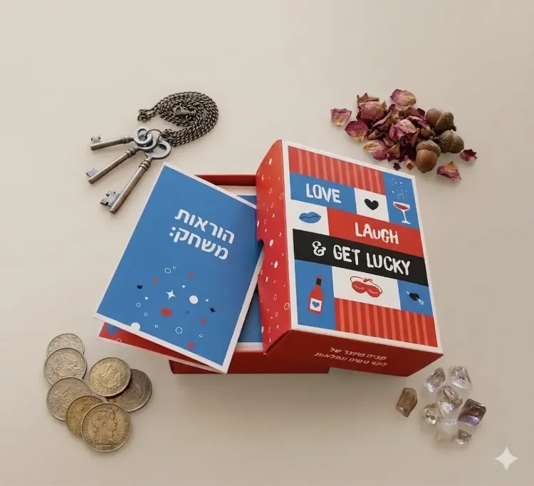 קלפים גודל  6X9 ס"מ + קופסא ממותג בייצור אישי עד 60 קלפים בחבילה