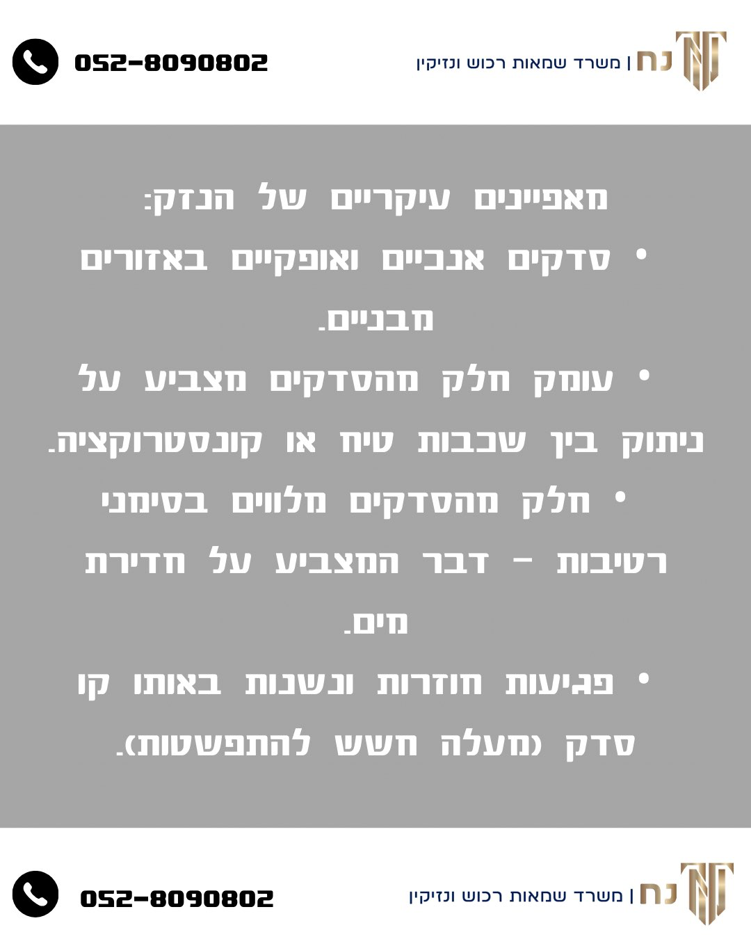 תיעוד נזקים מבניים – נח | משרד שמאות רכוש ונזיקין