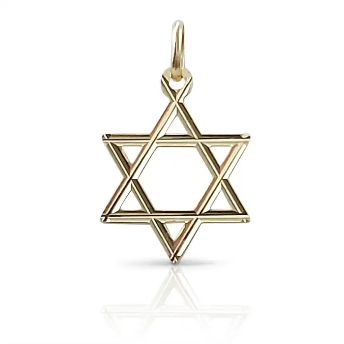 מגן דוד זהב בעיצוב מינימליסטי 14K