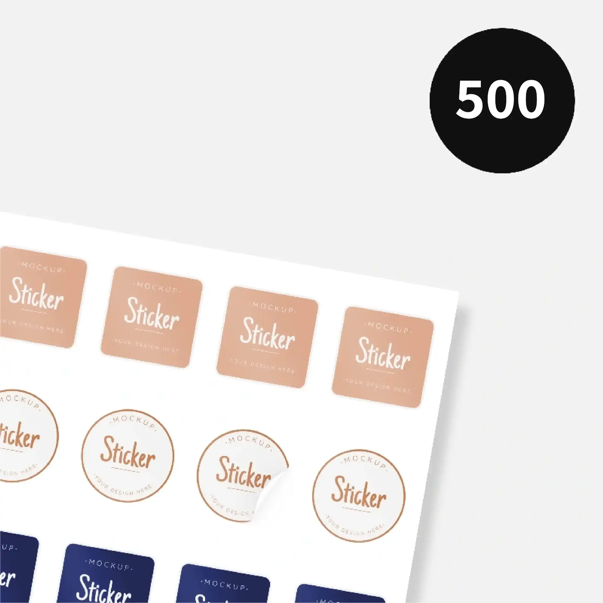 500 מדבקות סטנדרטיות