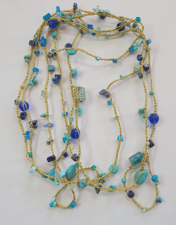 שרשרת טורקיז מוזהבת