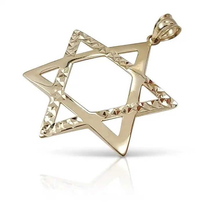 תליון מגן דוד בגימור מבריק 14K