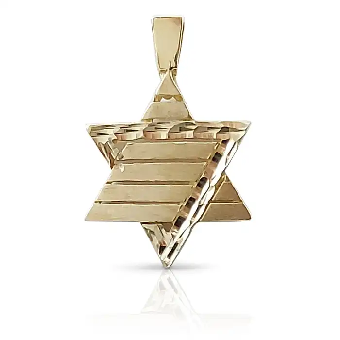 מגן דוד החיבור האלוהי – תליון זהב יהודי 14K