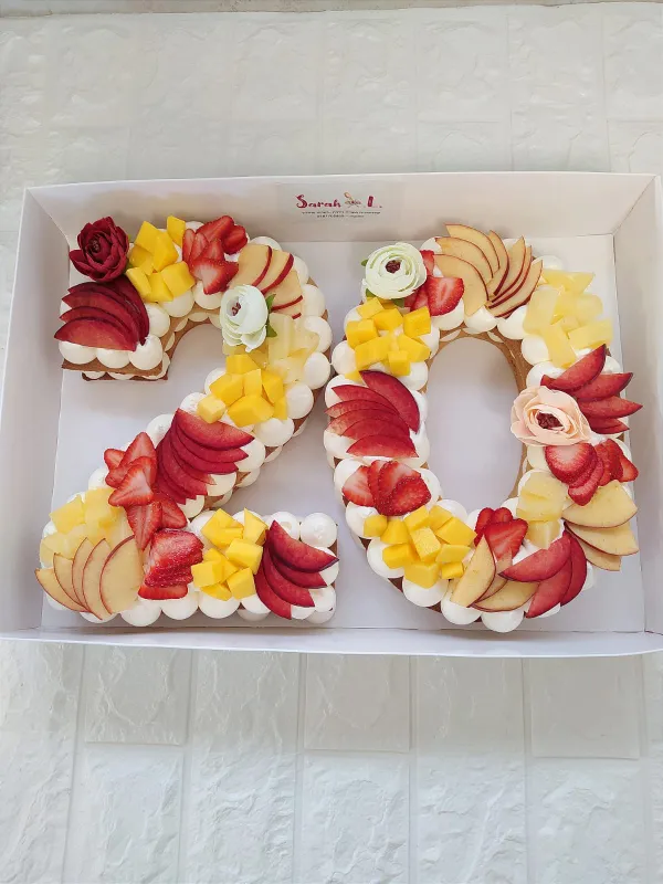 עוגת מספרים פירות🍓🥭🍎🍍