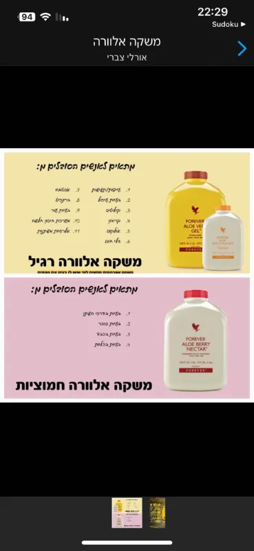 משקה אלוורה חמוציות