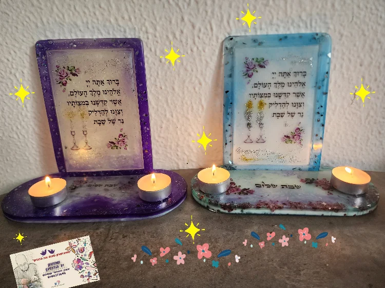 מעמד לנרות אפוקסי קריסטלי