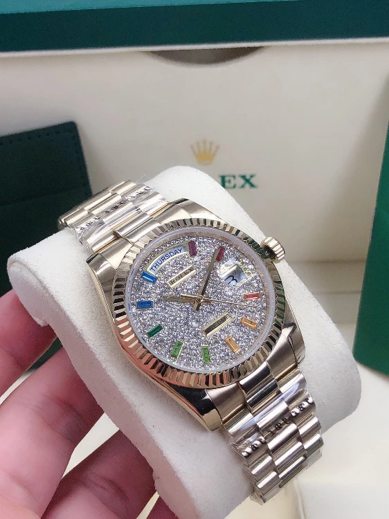 Rolex diamond double calendar