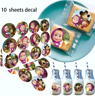 מדבקות- מאשה והדוב