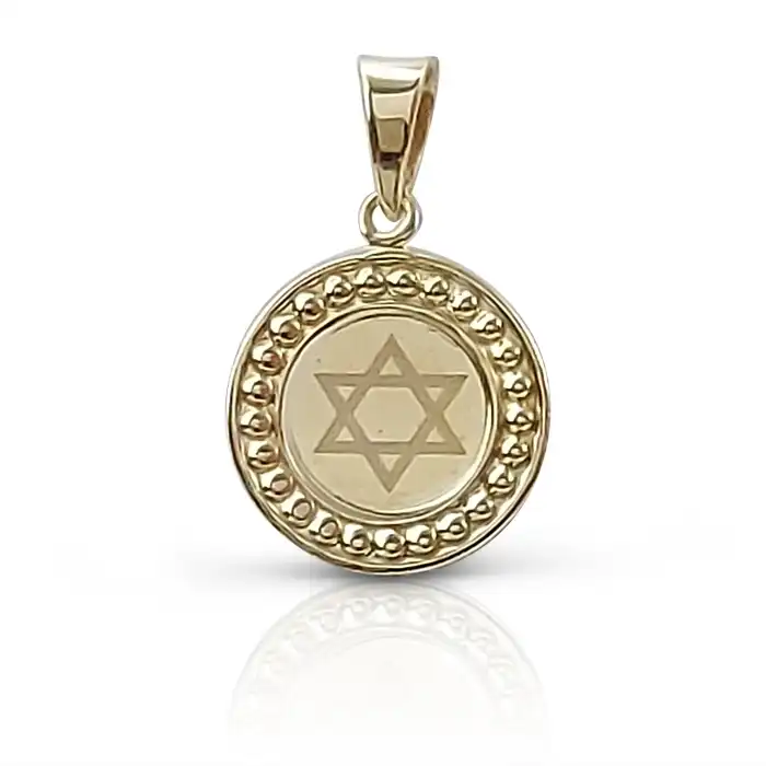 תליון מגן דוד בעיגול זהב 14K