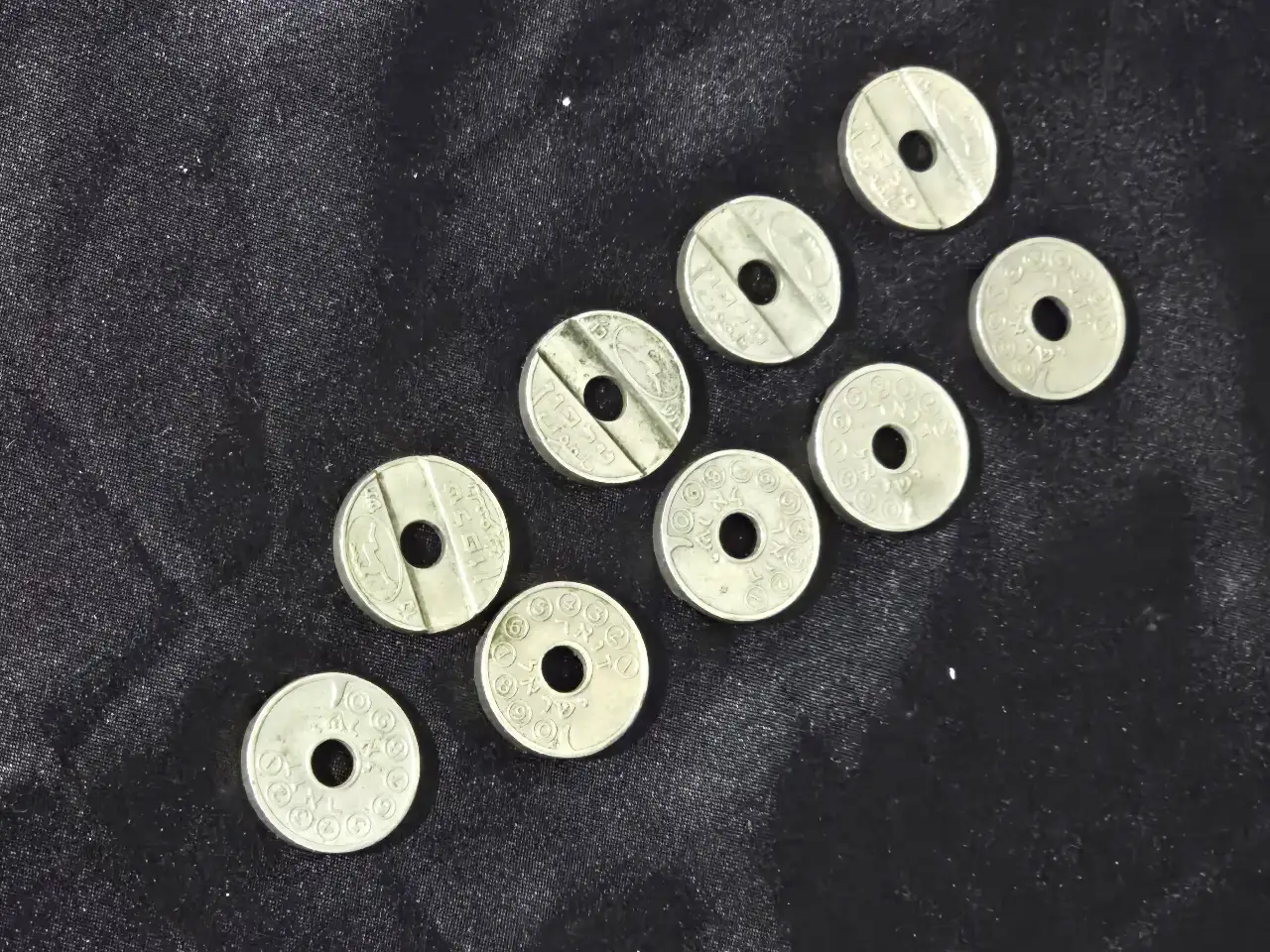 לוט של 9 אסימונים לטלפון שנת 1966 משרד הדאר על האסימונים