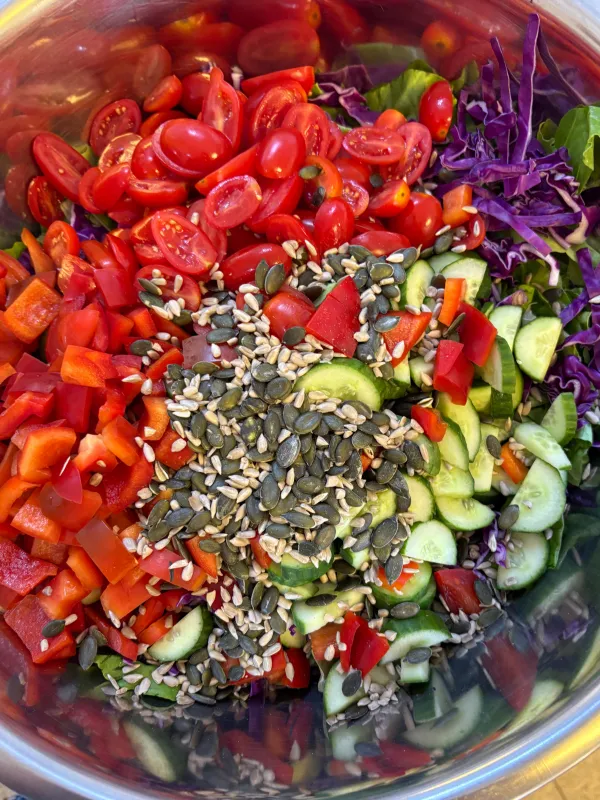 Add the cabbage salad