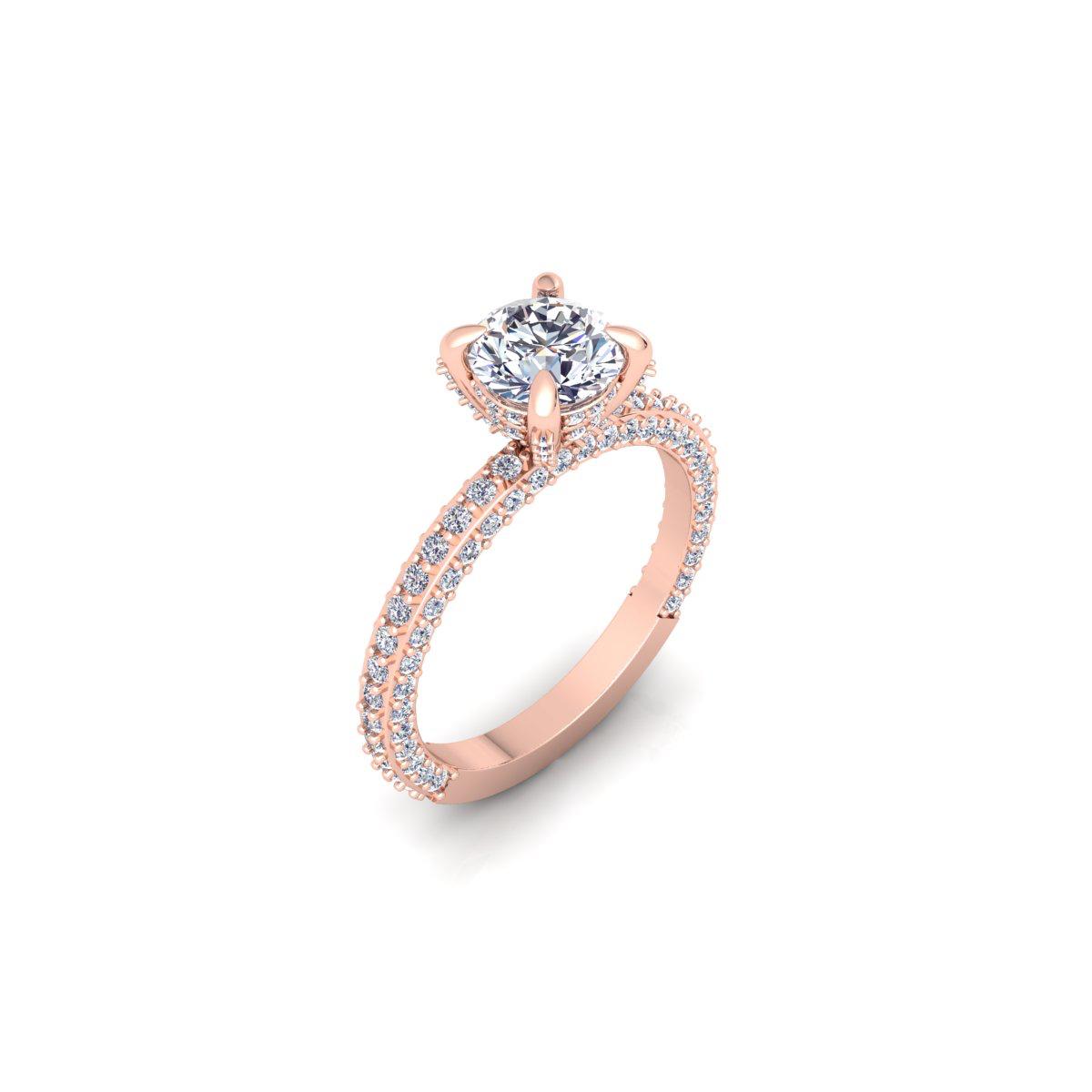 טבעת יהלום עגול