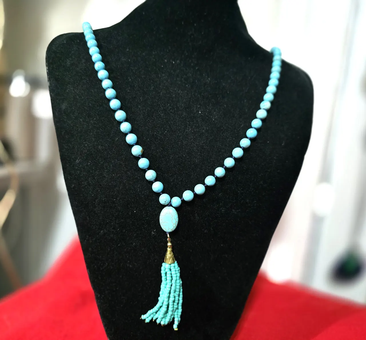 מחרוזת ארוכה 50 ס'מ עשויה מאבני תורכיז