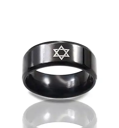 טבעת מגן דוד לגבר