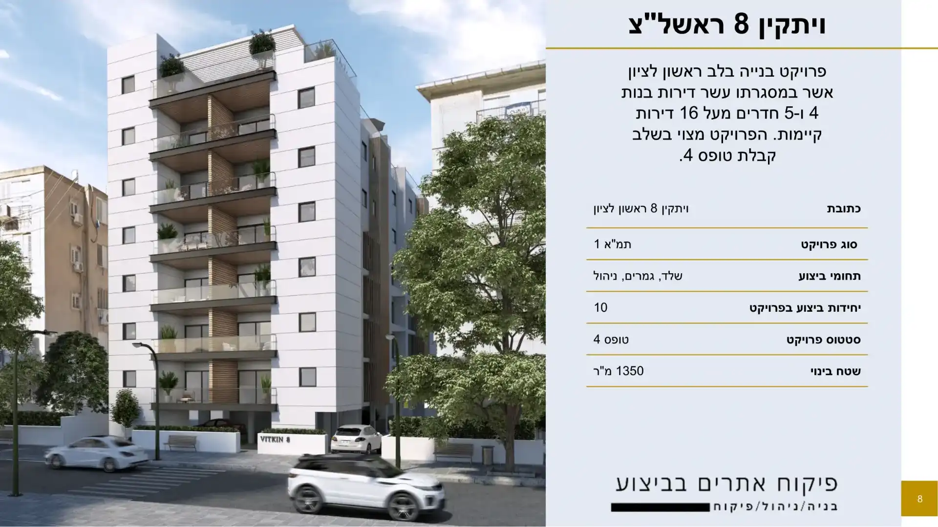 פרויקט בניה יזמות- ראשל"צ