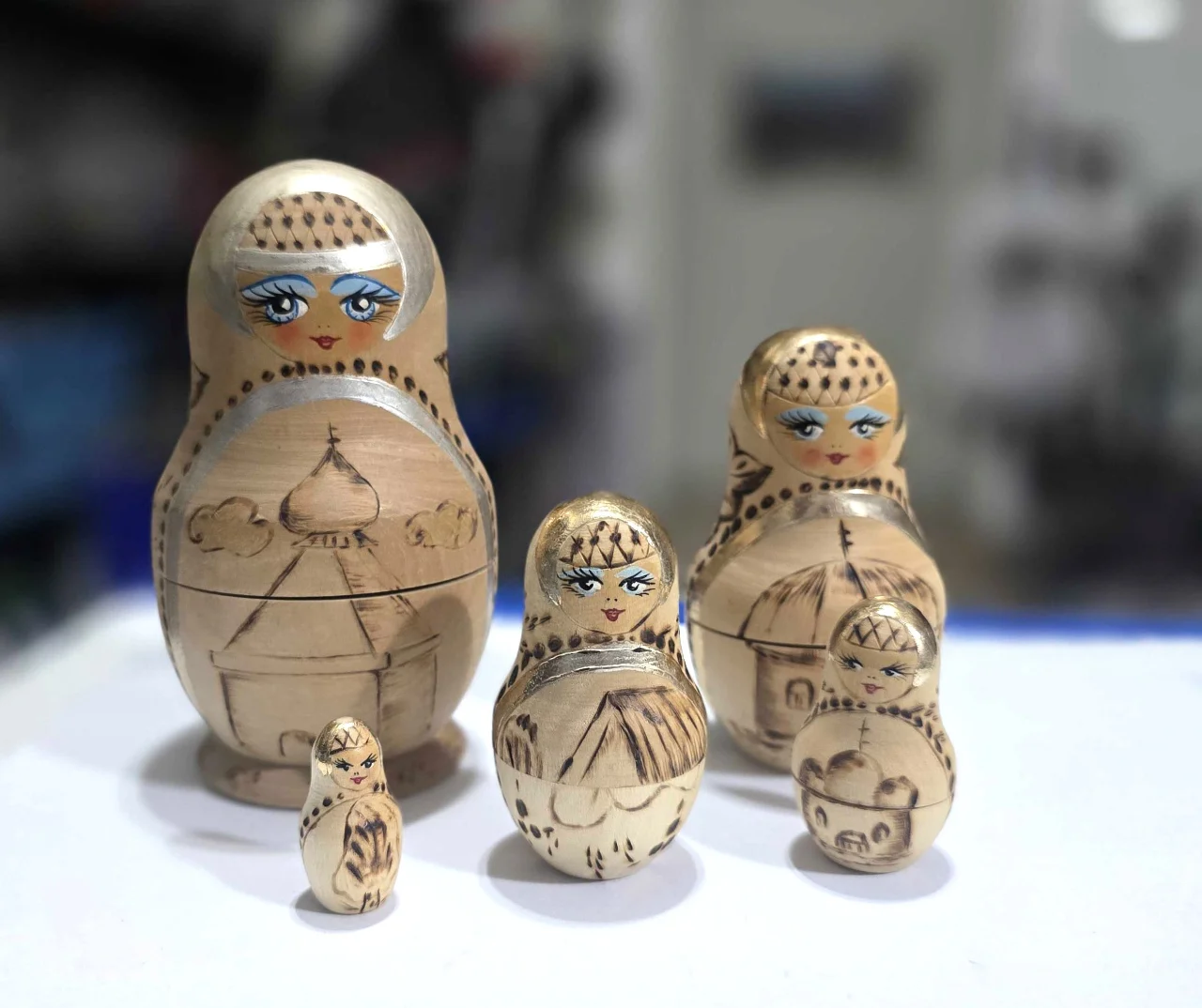 בובת בבושקה 5 חלקים יפיפיה 14 ס'מ