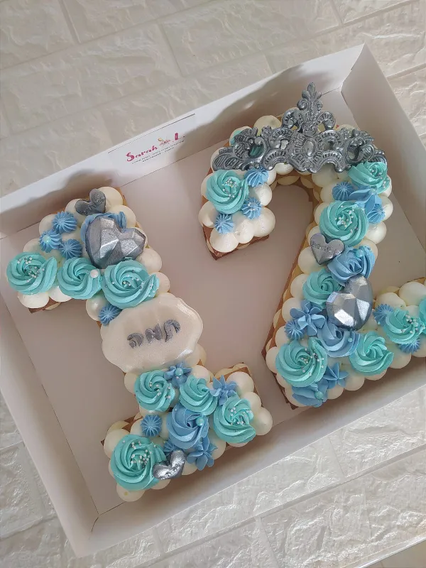עוגת מספרים בת מצווה תכלת💙