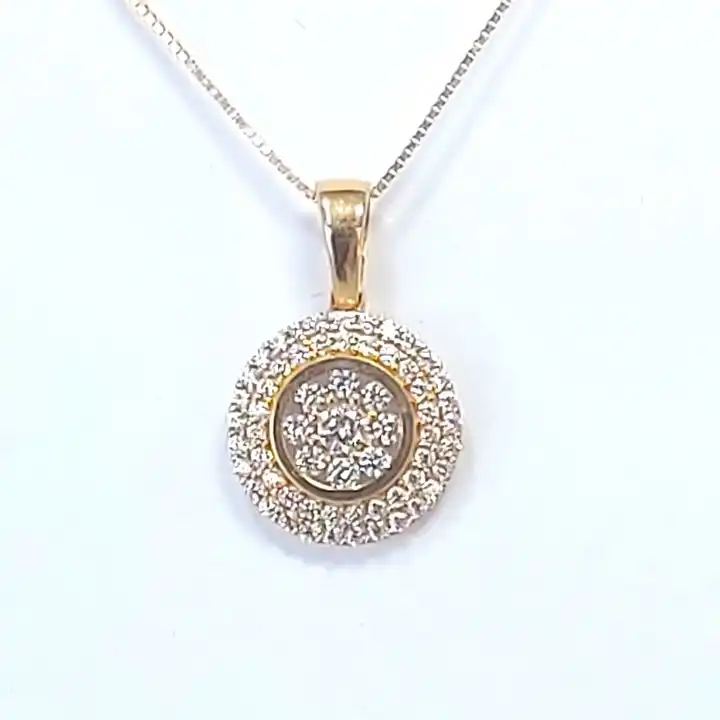 תליון זהב 14K משובץ בזרקוניה כולל שרשרת זהב 14K