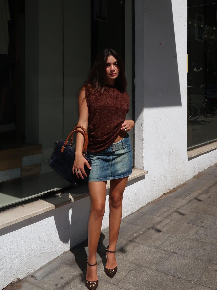 Y2K mini jeans skirt