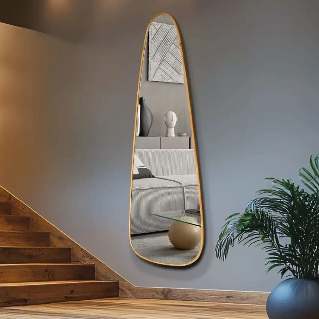 מראת גוף בצורת טיפה מעץ