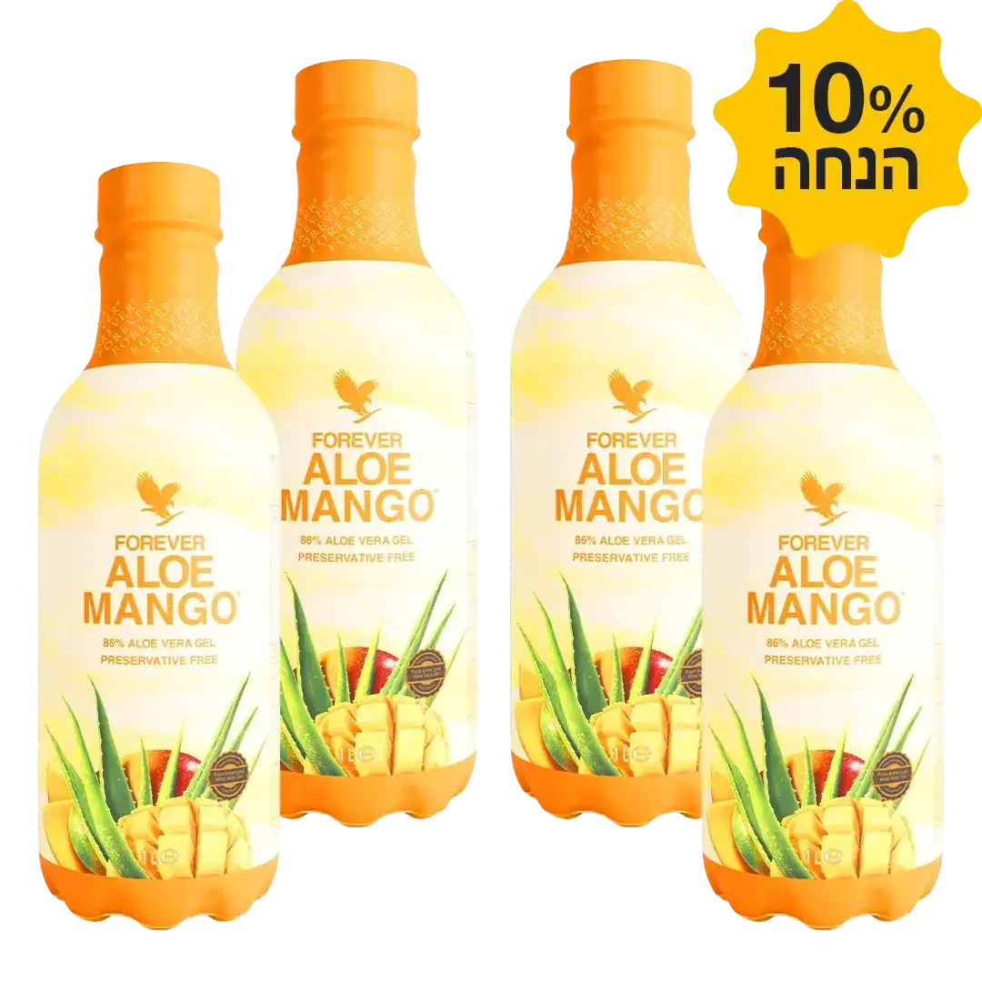 רביעיית משקה ג'ל אלוורה ומנגו