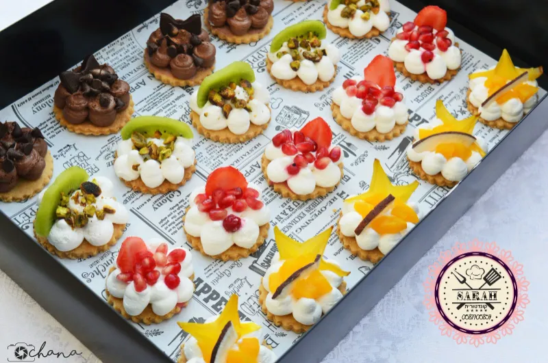 🍒מארז עוגיות בצק פריך שקדים בקישוט פירות עסיסים וטעימים 🍒