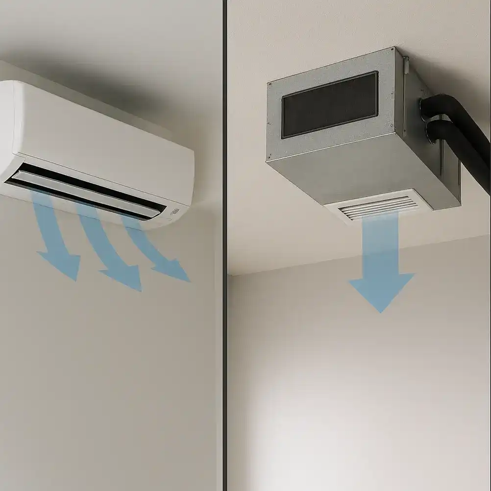 הבדלים בין מזגן עילי, מיני מרכזי ו-VRF