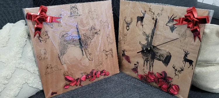 שעון עץ מרובע 40סמ