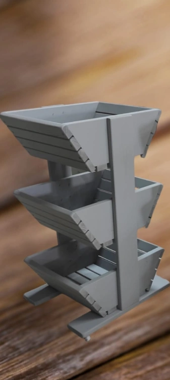 עגלת ירקות ופירות מעוצבת .