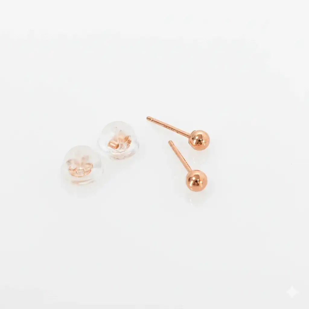 עגילי כדור צמודים לנערה 14K