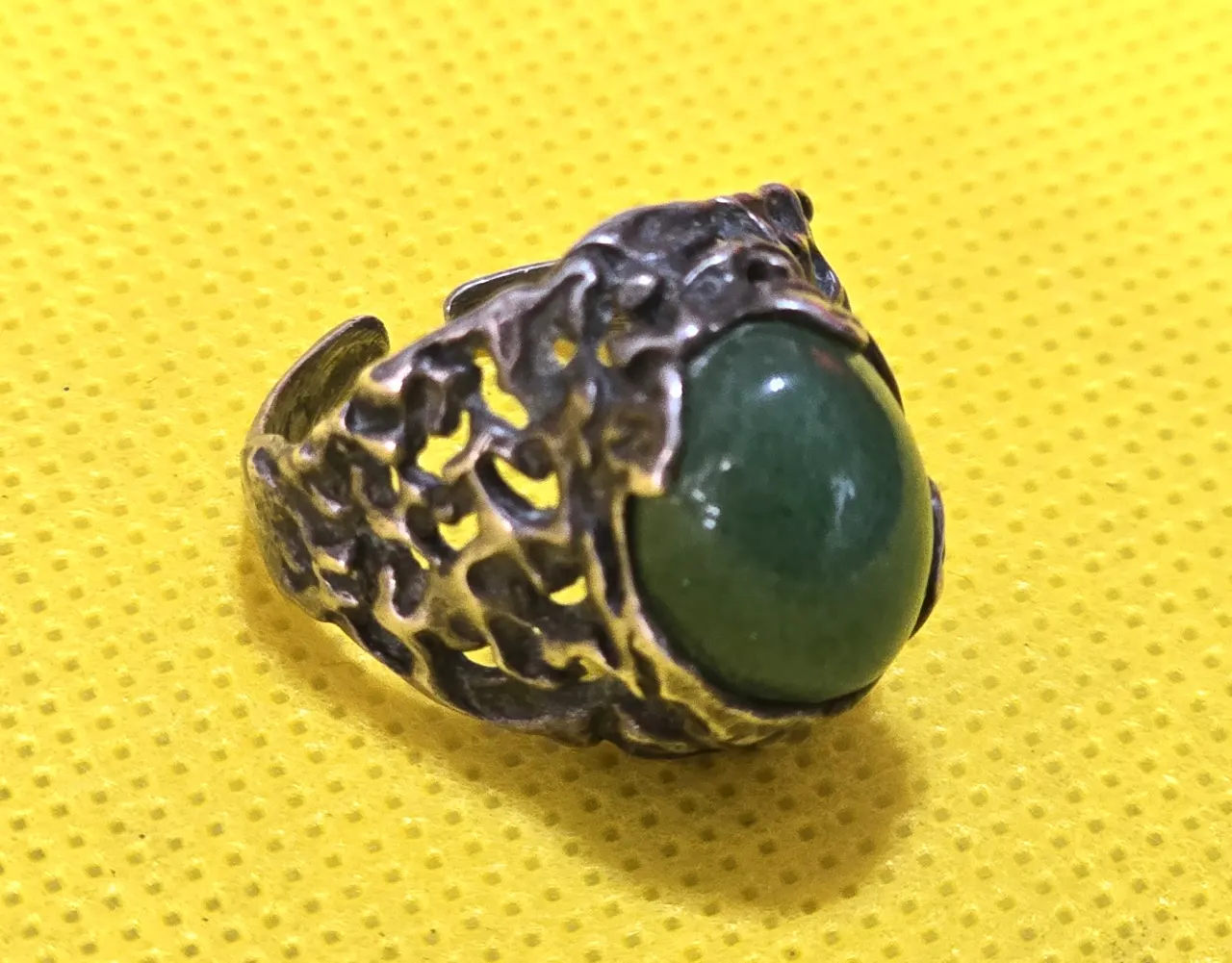 טבעת כסף 925 חתומה שבוץ אבן גיי'ד הטבעת מתכווננת