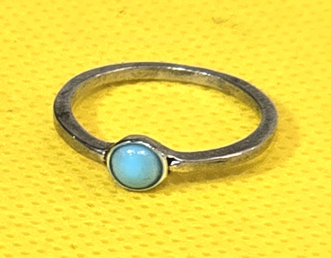 טבעת כסף שבוץ אבן תורכיז מידה 5