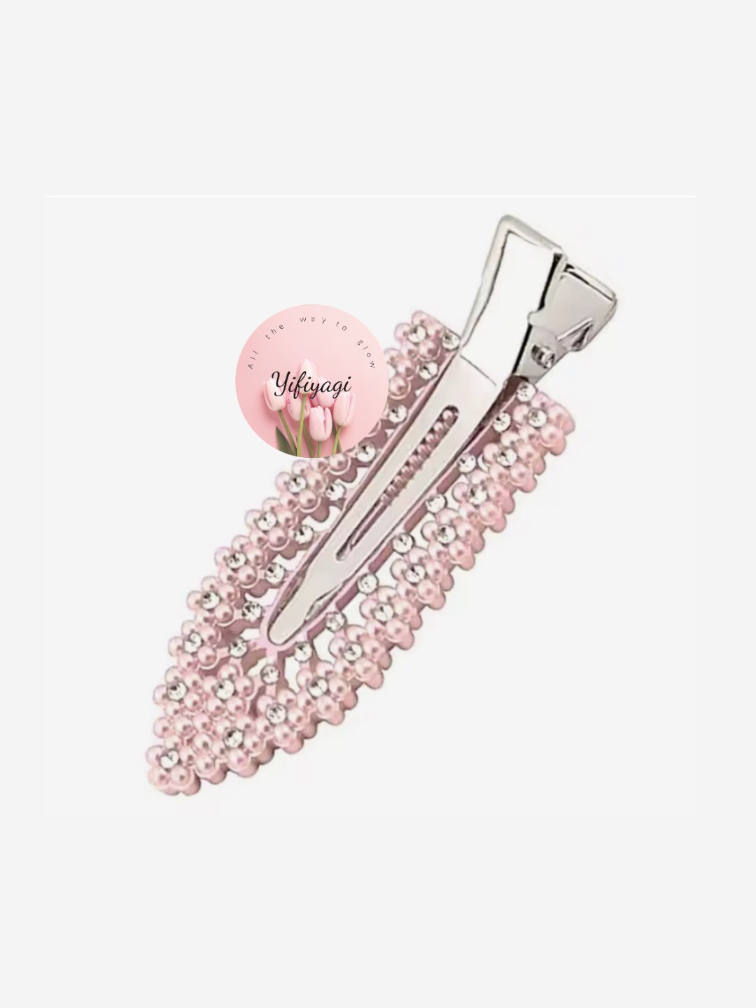 שתי סיכות פנינים ורודות