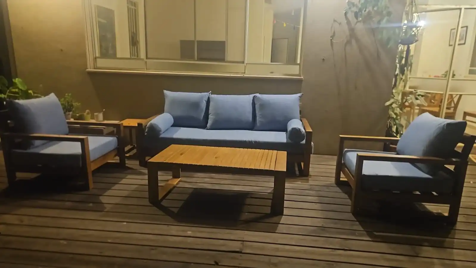 סט מהודר 3+2+1 חום זית