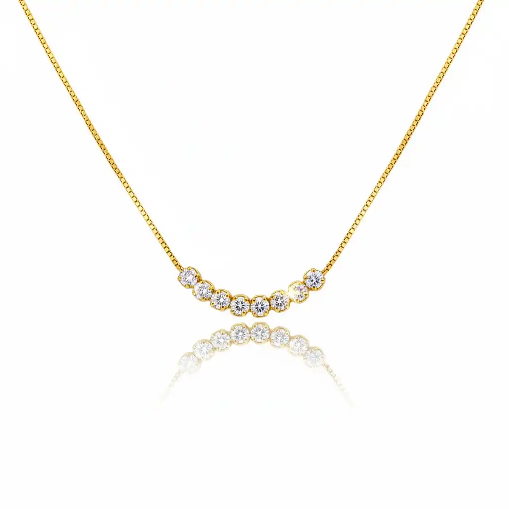 שרשרת זהב 14K משובצץ בזירקוניה