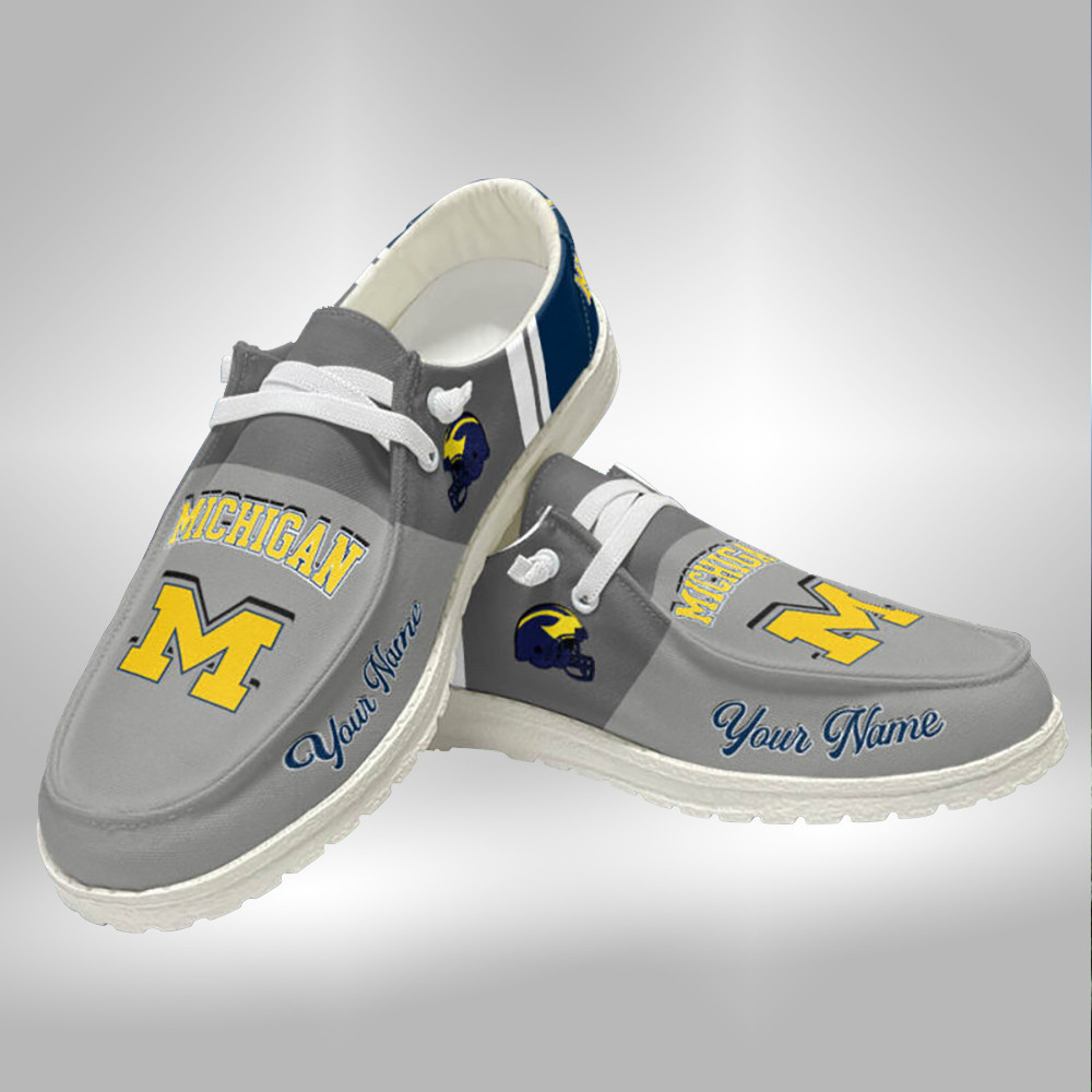 Michigan Wolverines Personalized Hey Dude Shoes