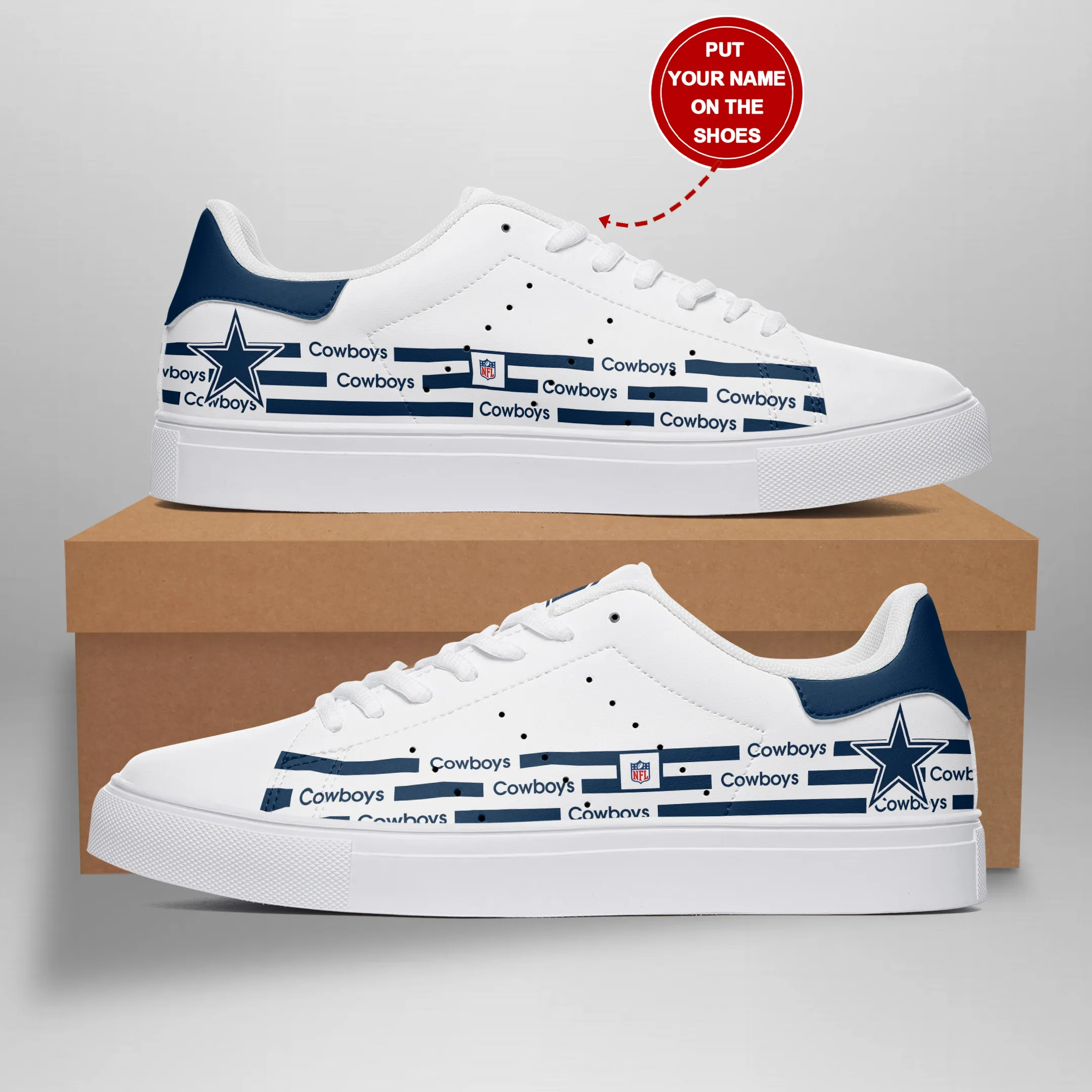 Dallas Cowboys Skate Sport Team Stan Shoes Sneakes For Men And Women 220FI-6370