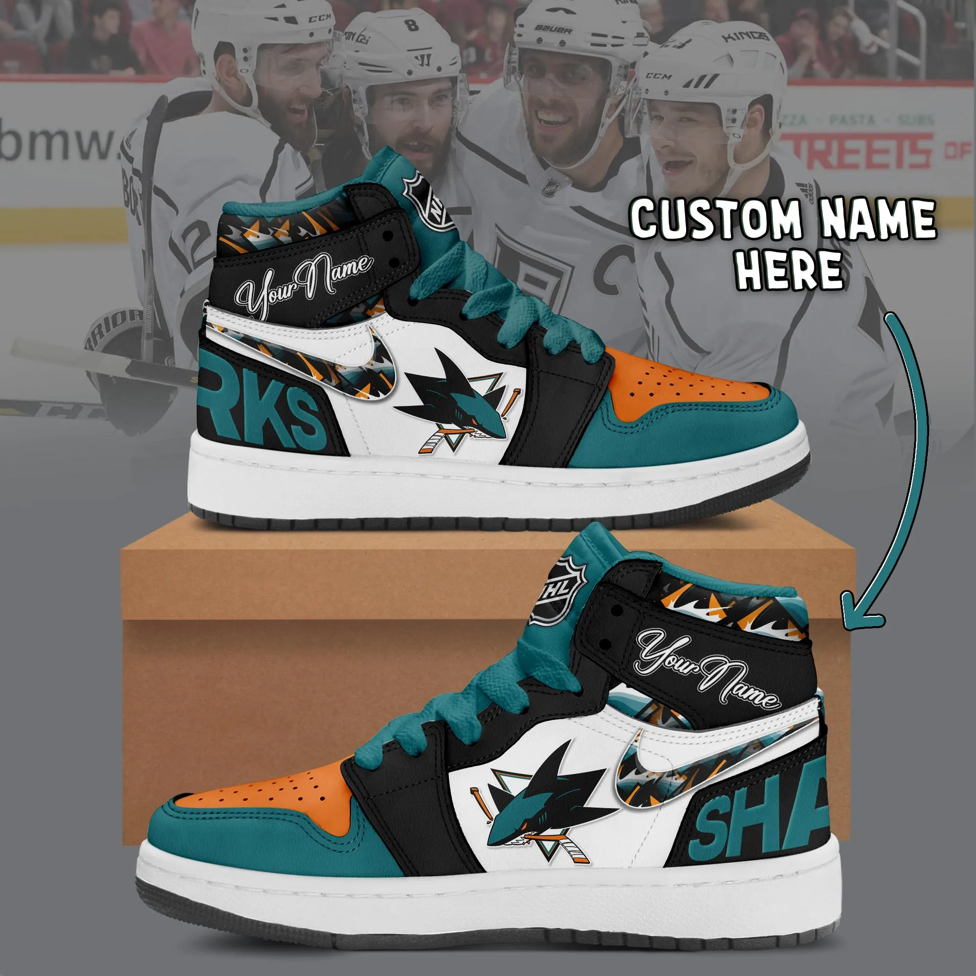 San Jose Sharks Sport Team Air Force 1 AF1 Sneakers Shoes For Men And Women 777RM-3456