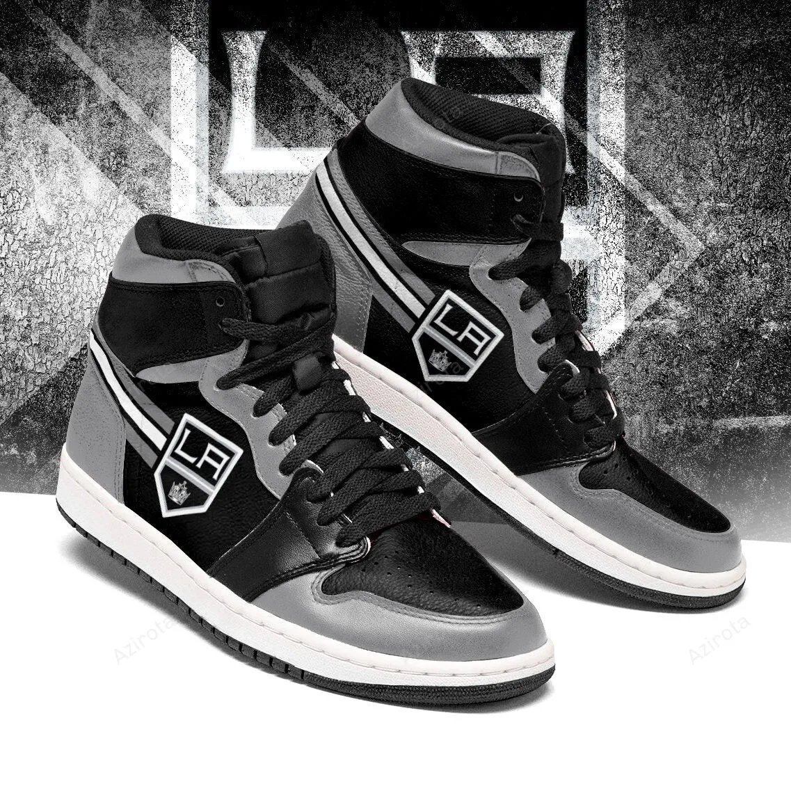 Los Angeles Kings Black Silver JD1 High Sneakers 205WT-7086