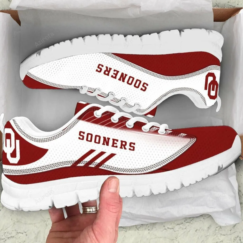 Oklahoma Sooners Crimson White Running Shoes Sport Sneakers V2 368DF-5503