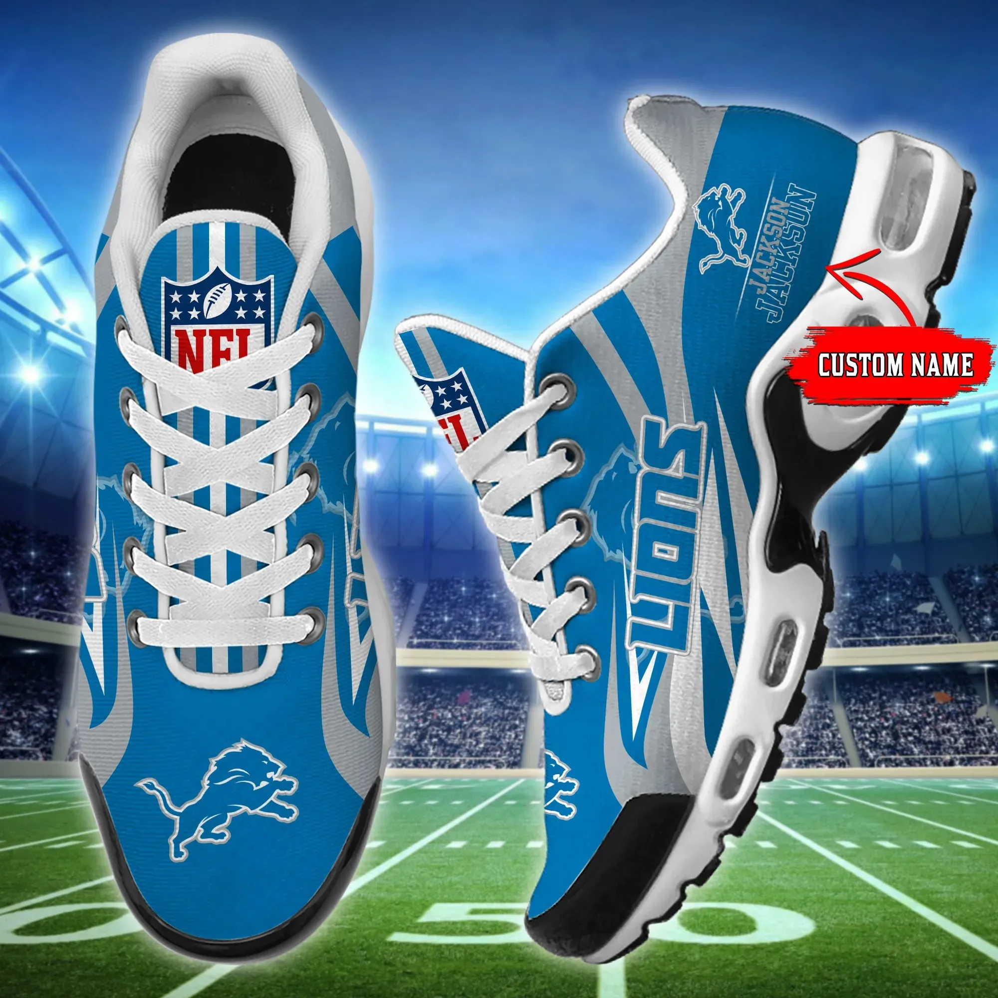 Detroit Lions Personalized New Colorsnike Air Max Plus TN Shoes Air Cushion Sneaker 825PB-7748